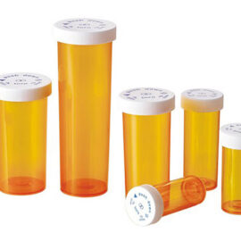 Plastic Amber Rx Vials with Non Lock Snap Cap