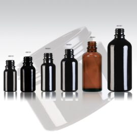 Black Dropper Dispensing Bottles DIN 18mm 5ml to 100ml