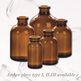 Amber Moulded Injection Vials for Antibiotics 7ml to 100ml