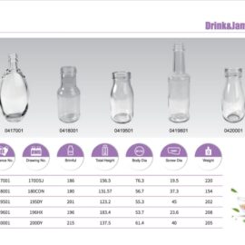 Clear Glass Drink Bottles 180ml to 215ml