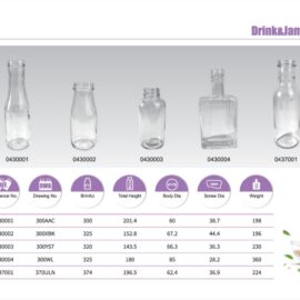 Clear Glass Drink Bottles 300ml to 375ml