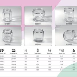 Clear Glass Food Jars 190ml to 250ml