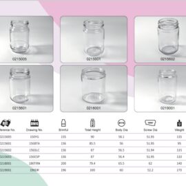 Clear Glass Food Jars 155ml to 200ml