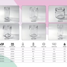 Clear Glass Food Jars 205ml to 255ml