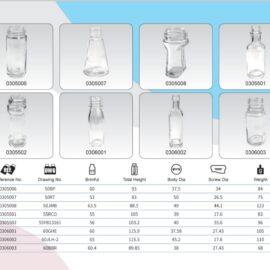 Clear Glass Sauce Bottles 50ml to 65ml