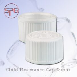 Plastic Child Resistance Cap 18mm to 28mm white